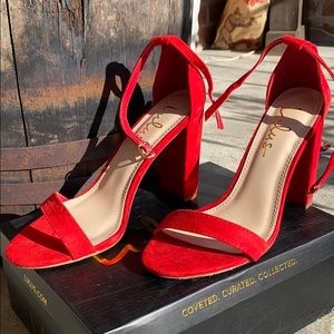 RED LULUS HEELS